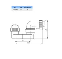 Sifon vanový DN40, bez ventilu   EV00040